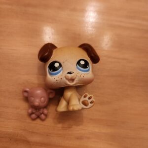 Littlest Pet Shop Tan Boxer Puppy Dor With Freckles LPS #143 Authentic